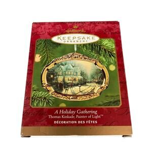 Thomas Kinkade A HOLIDAY GATHERING Hallmark Ornament Painter of Light 2000 Y2K